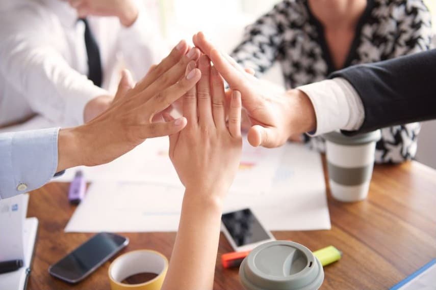 Team meeting discussing business strategies