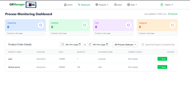Scan_DIS dashboard showing QR code generation